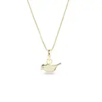 Náhrdelník ptáček ze žlutého zlata s diamantem KLENOTA