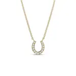 Diamantový náhrdelník podkova ze žlutého zlata KLENOTA