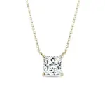 Zlatý náhrdelník s lab grown diamantem v brusu princess KLENOTA