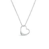 Náhrdelník srdce z bílého zlata s diamantem KLENOTA