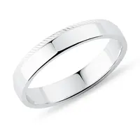 Pánský lesklý snubní prsten milgrif v bílém zlatě KLENOTA