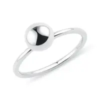 Prsten s kuličkou z bílého zlata KLENOTA