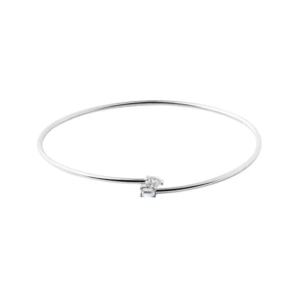 Flexi náramek s diamanty v bílém 14k zlatě KLENOTA