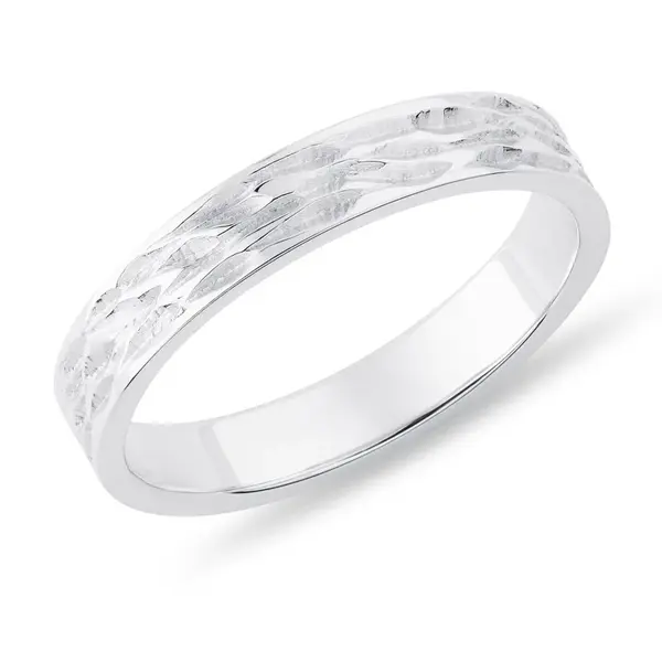 Pánska svadobná obrúčka z bieleho zlata KLENOTA