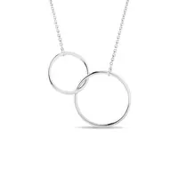 Náhrdelník z bieleho 14 kt zlata kruhy KLENOTA