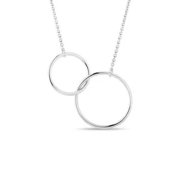 Náhrdelník z bieleho 14 kt zlata kruhy KLENOTA