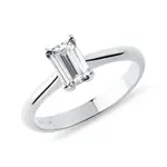 Prsteň z bieleho 14kt zlata s emerald diamantom KLENOTA