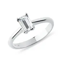 Prsteň z bieleho 14kt zlata s emerald diamantom KLENOTA