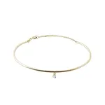 Pevný náramek s diamantem a řetízkem ve žlutém zlatě KLENOTA