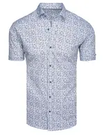 Koszula męska we wzory z krótkim rękawem niebieska Dstreet