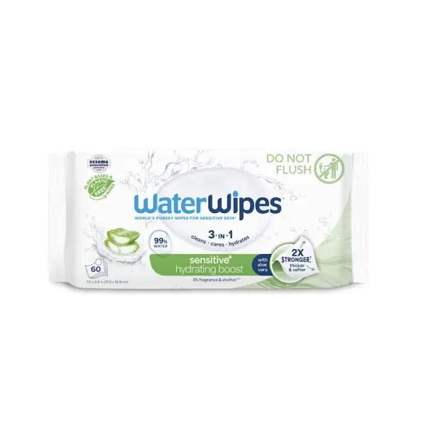 WATERWIPES Ubrousky vlhčené Hydrating clean bez obsahu plastů 60 ks