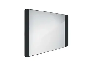 Nimco Zrcadla - Zrcadlo s LED osvětlením, 80x60 cm, hliník/černá ZPC 42003-90