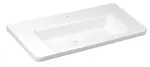 Sapho City - Umyvadlo 101x18x46 cm, s přepadem, otvor pro baterii, bílá KE100