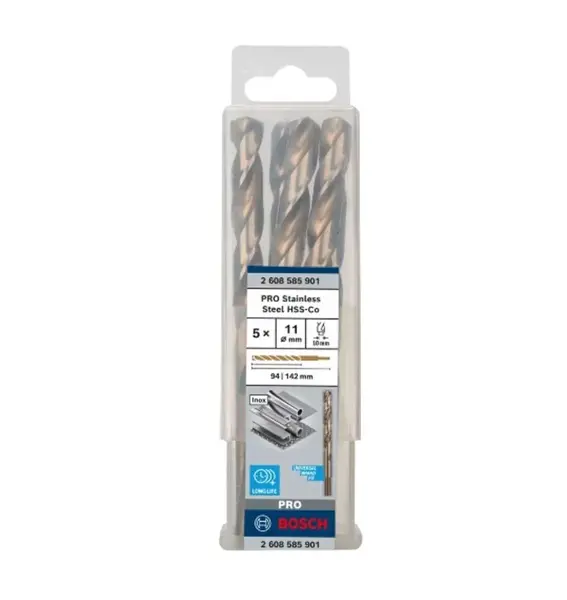 Bosch Příslušenství - Sada vrtáků do kovu, 11x142 mm, 5 ks 2608585901