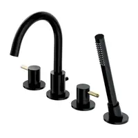 OMNIRES Y - Baterie na okraj vany, 4-otvorová instalace, černá/zlatá Y1232BLGL