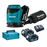 Makita Nářadí - 18V AKU excentrická bruska 125 mm, 2x aku 5,0 Ah LXT, nabíječka DBO180RTJ