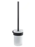 Sapho Gedy Koupelnové doplňky - WC štětka nástěnná s držákem, černá mat/sklo satin PI330314