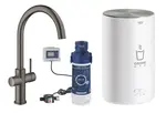 Grohe Red - Dřezová baterie Duo s ohřevem vody a filtrací, zásobník M, kartáčovaný Hard Graphite 30083AL1