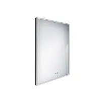 Nimco Zrcadla - Zrcadlo s LED osvětlením, 60x80 cm, dotykový senzor, černá ZPC 13002VX-90