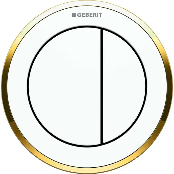 Geberit Splachovací systémy - Oddálené ovládání typ 10, pneumatické, pro 2 množství splachování, alpská bílá/pozlacená 116.057.KK.1