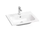Ravak Chrome Slim - Umyvadlo 60x49 cm, s přepadem, s otvorem pro baterii, bílá XJG01160001