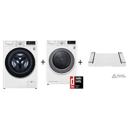 PRACÍ SET - LG Pračka FA94V5UVW0+ Sušička RC91V5AV6N+ Výsuvný mezikus ZDARMA