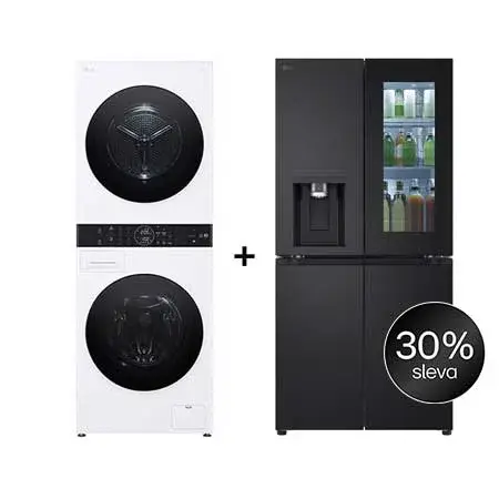 SET - LG WashTower WT1210WWF + Chladnička InstaView™ GMG860EPBE