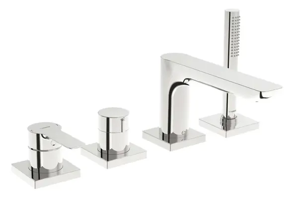 Hansa Ligna - Baterie na okraj vany, 4-otvorová instalace, chrom 06442473