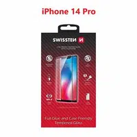 Tvrzené sklo Swissten Full Glue, Color Frame, Case Friendly pro Apple iPhone 14 Pro Max, černá