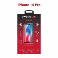 Tvrzené sklo Swissten Full Glue, Color Frame, Case Friendly pro Apple iPhone 14 Pro Max, černá