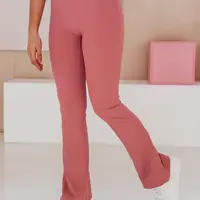 Legginsy damskie dzwony FARAFII ciemnoróżowe Dstreet