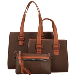 Módní dámský koženkový set kabelek Shanya, coffee