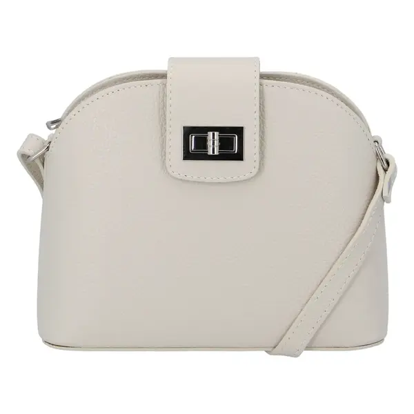 Dámská kožená crossbody kabelka béžová - ItalY Brokylon
