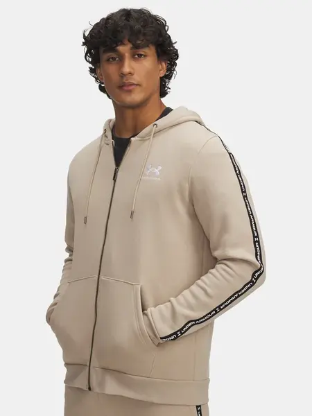 Men's Under Armour UA Icon Fleece FZ Taping-BRN - Men's Sweatshirt