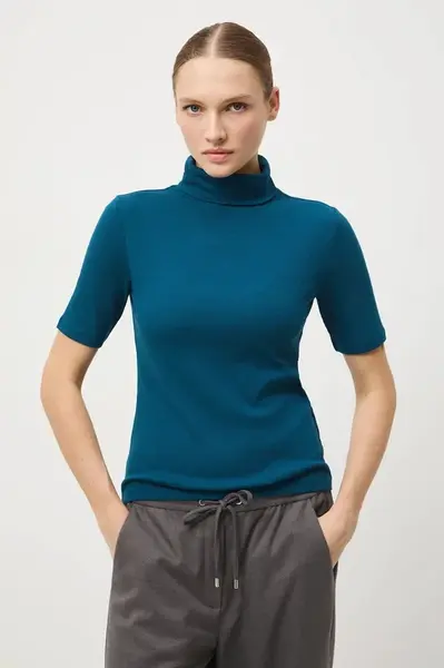 Tričko Medicine dámské, tyrkysová barva, s golfem