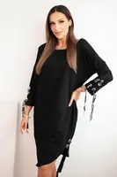 Kesi Dámska asymetricke šaty s ozdobnými pásmi a 3/4 rukávom