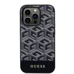 Zadní kryt Guess PU G Cube MagSafe pro Apple iPhone 15 Pro, černá