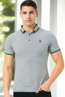 T9586 DEWBERRY MEN'S POLO SHIRT-GREY