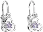 Evolution Group - Pavona Stříbrné dětské náušnice se zirkonem Violet 11171.3