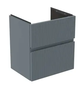 Ideal Standard Finesse - Umývadlová skrinka, 50x38x55 cm, 2 zásuvky, Ribbed Matt ashblue E3378UQ