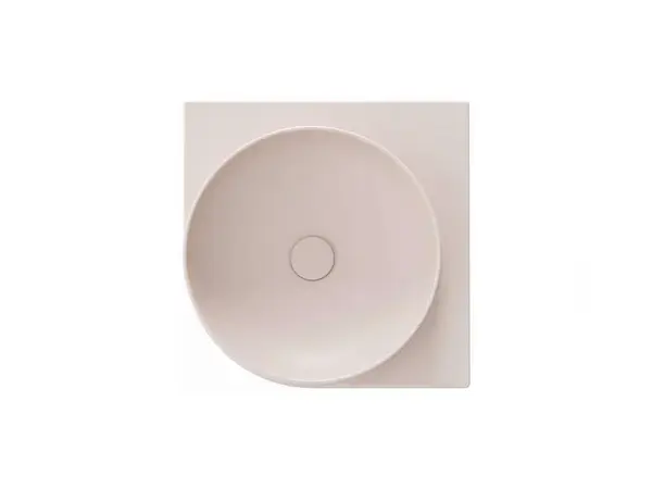 Ravak Yard - Umývadielko rohové, 45x45 cm, bez prepadu, bez otvoru na batériu, Alabaster Pink XJX0G045000