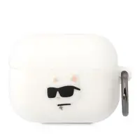 Silikonové pouzdro Karl Lagerfeld 3D Logo Choupette pro Airpods Pro, white