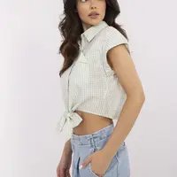 Krátká pistáciová košile bez rukávů