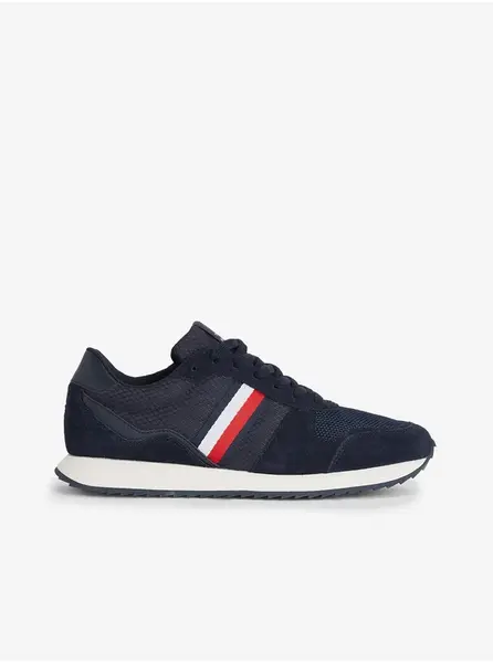 Tmavě modré pánské tenisky se semišovými detaily Tommy Hilfiger Runne - Pánské