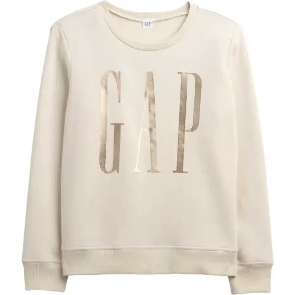 GAP V-LOGO DOORBUSTER CREW Dámská mikina s logem, béžová, velikost