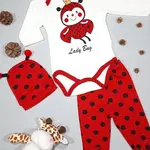 90479 Dewberry Unisex Newborn 3 Piece Clothing Set-RED