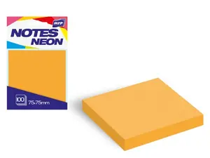 Bloček samolepící 75x75mm 100 listů oranžový neon