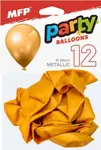 Balónek nafukovací 12ks sáček metal 26cm zlatý
