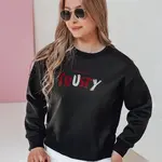 Bluza damska oversize z haftem SOFTRUS czarna Dstreet