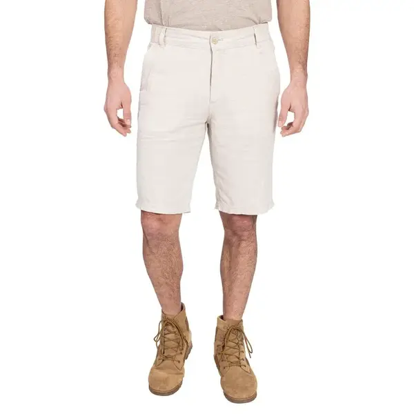Bushman Pánske ľanové kraťasy Cheviot, stone 64